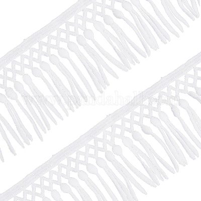 Отделка кружевом с кисточками из полиэфирной пряжи OCOR-WH20007-217A-1