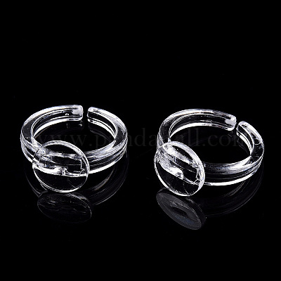 Componenti dell'anello del polsino aperto in acrilico trasparente&nbsp;TACR-ZX018-10A-1