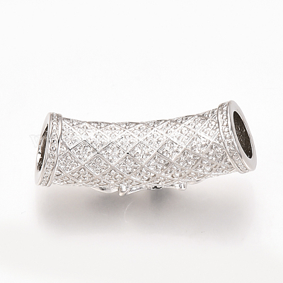 Латунные микро проложить кубических бусин циркония трубки X-ZIRC-T004-60P-1