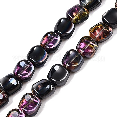 Стеклянные бусины с гальваническим покрытием  EGLA-N012-07Y-1