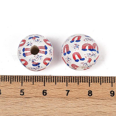 Тема Дня независимости деревянные европейские бусы WOOD-Z005-01B-01-1