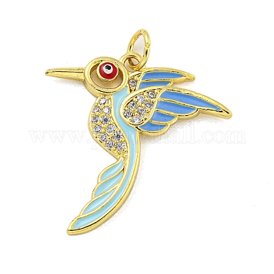 Латунные микропаве прозрачные подвески с фианитом KK-R159-14D-G-1