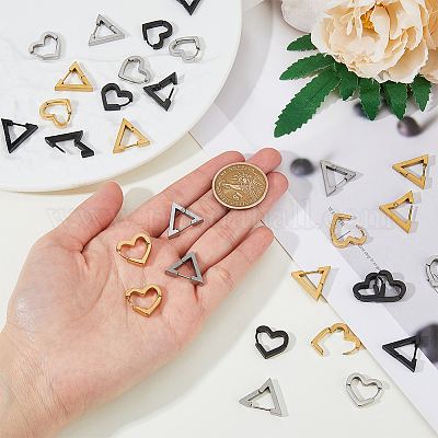 12 шт. 6 стильных серьги-кольца из нержавеющей стали для женщин EJEW-FI0002-08-1