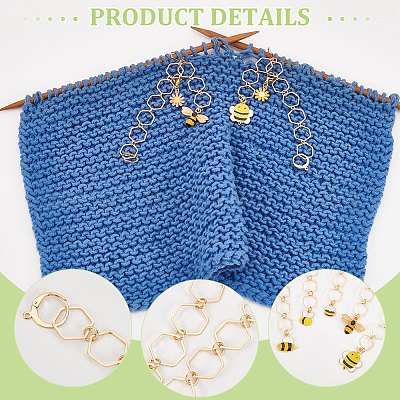 Латунные вязальные цепочки для счетчика рядов HJEW-BC00017-1