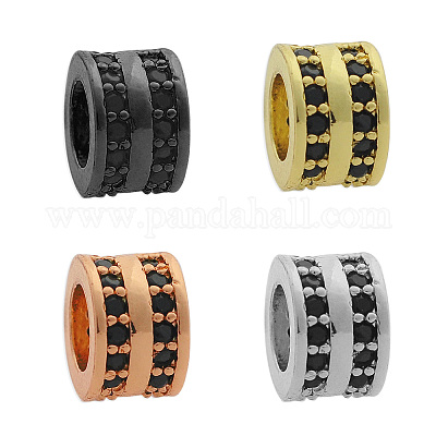 Латунь микропаве прозрачный кубический цирконий европейский бисер KK-T030-LA852X4-1