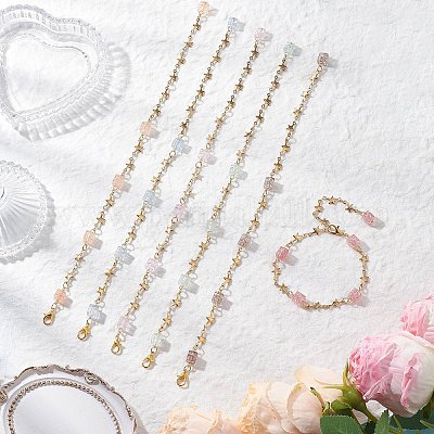 6 шт. двухцветных браслетов-звездочек из нержавеющей стали 304 для женщин BJEW-JB12385-1