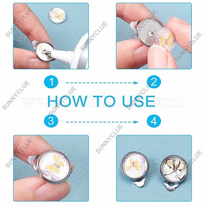 50 шт. фурнитура для сережек-клипс из нержавеющей стали 304 STAS-SC0004-24-1