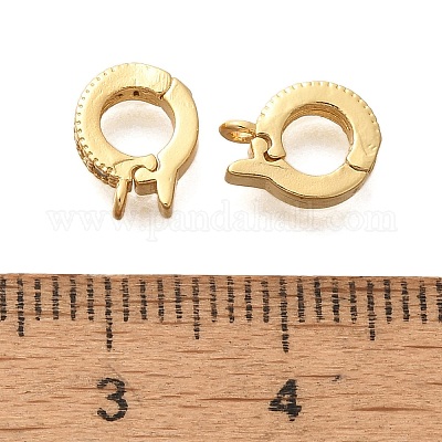 Реечное покрытие латунь микро паве прозрачный кубический цирконий складные застежки X-KK-H508-02G-1