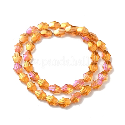 Прозрачные стеклянные бусины гальваническим пряди EGLA-F159-HR01-1