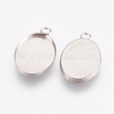 Подвеска-кабошон из нержавеющей стали 304 STAS-F167-12P-1