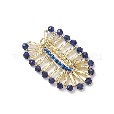 Овальные подвески из стеклянных бусин в стиле бохо PALLOY-MZ00559-1