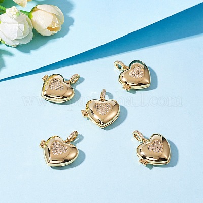 Латунные подвески-медальоны с диффузором из прозрачного кубического циркония с микропаве ZIRC-SZ0003-60-1