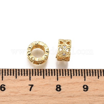 Латунные микро проложить Цирконий Европейский бисером KK-C106-19G-1