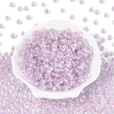 Внутри цветные прозрачные стеклянные бусины&nbsp;SEED-T009-01F-1