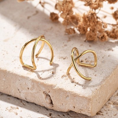 Крестообразный зажим из нержавеющей стали 304 на кольцах для носа AJEW-A062-03G-1