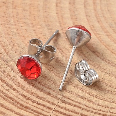 Серьги-гвоздики из нержавеющей стали марки А 304 со стразами EJEW-JE02023-1