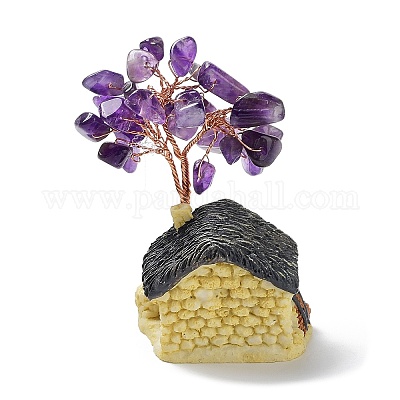Смола и натуральный аметист модельный орнамент DJEW-Z001-01F-1