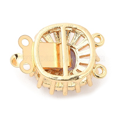 Латунные застежки из прозрачного кубического циркония с микропаве KK-E052-01A-G03-1