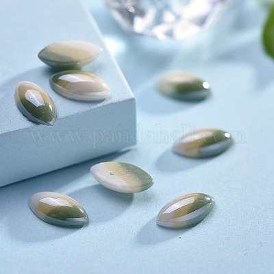 Непрозрачные стеклянные кабошоны GGLA-S038-03E-5x10-1