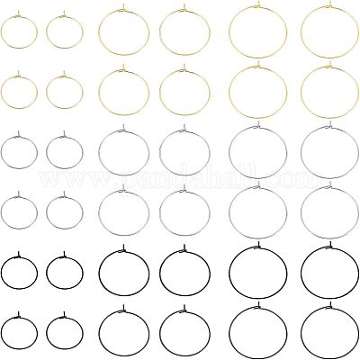 90 шт. 9 стиля фурнитуры для сережек из нержавеющей стали 304 и хирургической нержавеющей стали 316L STAS-UN0032-03-1