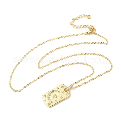 Ожерелья с подвеской из латуни с микропаве и прозрачным кубическим цирконием для женщин NJEW-S449-01C-G-1