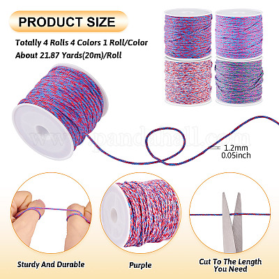 4 рулон хлопчатобумажной нитки для плетения 4 цветов OCOR-TA0002-68B-1