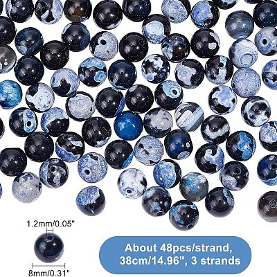 3 нити натуральных огненных агатов с трещинками G-NB0003-46-1