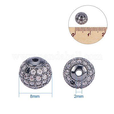 Латунные микро проложить кубического циркония бусы ZIRC-PH0002-04-1