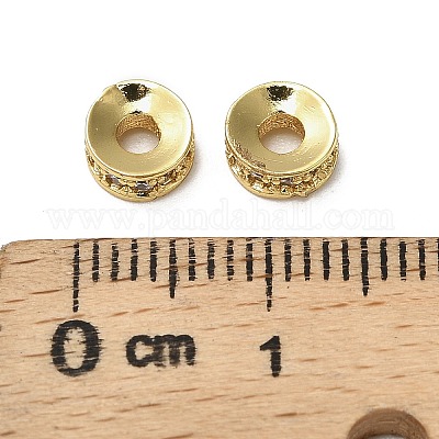 Латунные микро проложить кубического циркония бусы KK-B142-20G-1