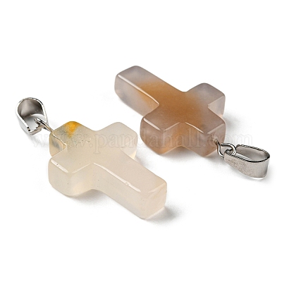 Натуральный белый агат подвески G-T080-20-1