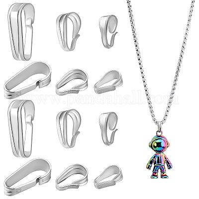 12 шт. 3 размера 925 из стерлингового серебра с застежкой-кнопкой STER-PH0001-60-1