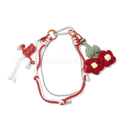 Вязаные крючком цветы-буфы HJEW-JM04395-02-1