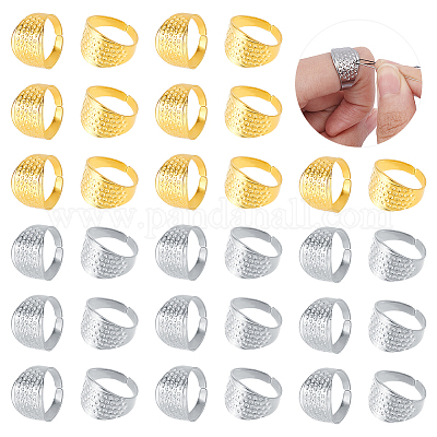 40 шт. двухцветные швейные наперстки из нержавеющей стали STAS-UN0040-09-1