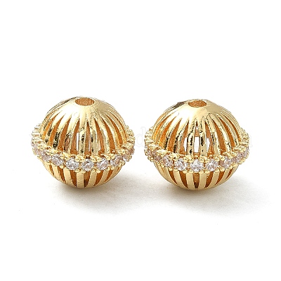 Латунь с покрытием стойки с прозрачными бусинами кубического циркония KK-B072-34G-1