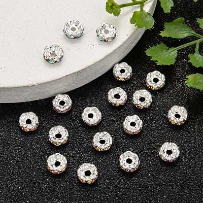 Perles séparateurs en laiton avec strass&nbsp;RB-A014-L6mm-28S-1