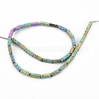 Гальванические бусины из натуральной лавы G-T114-70B-1