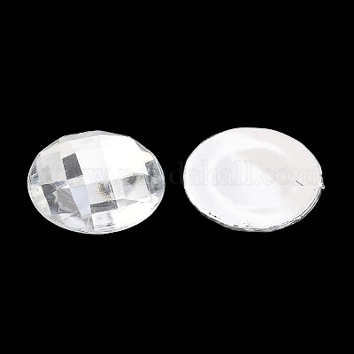 Cabochons en acrylique avec strass &nbsp;GACR-R002-25mm-08-1