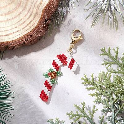 5 шт. подвеска из стеклянных бусин на рождественскую тематику HJEW-MZ00341-1