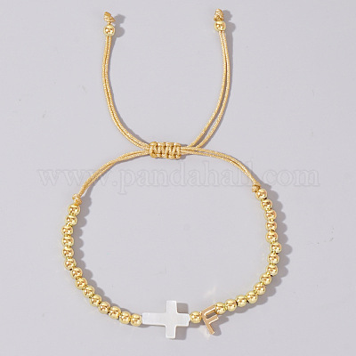 Плетеные браслеты из латуни и натуральных ракушек для женщин UD0846-6-1