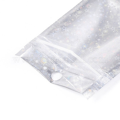 Блестящая голографическая звезда пластиковая упаковка инь-ян пакеты с застежкой-молнией OPP-N002-02I-1