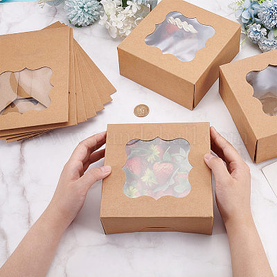 20 квадратная коробка для хранения конфет из крафт-бумаги CON-BC0007-43-1