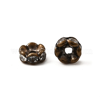 Messing Strass Zwischen perlen&nbsp;RB-A014-L6mm-01AB-NF-1