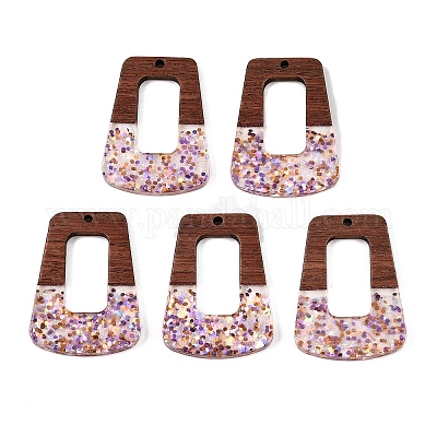 Подвески из эпоксидной смолы и орехового дерева RESI-T057-13C-1