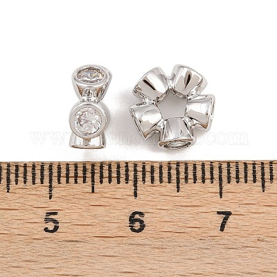 Латунные микро проложить кубического циркония бусы KK-B157-19P-1