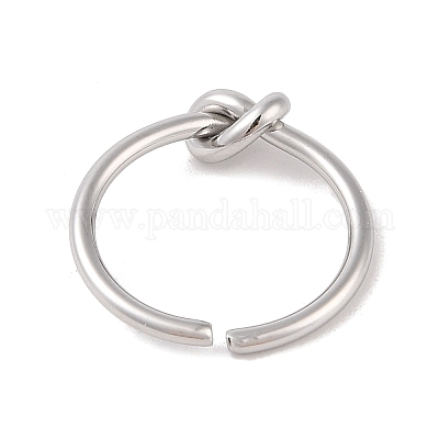 Не тускнеющее простое узловатое кольцо-манжета из нержавеющей стали 304 для женщин и мужчин RJEW-Z038-05P-1