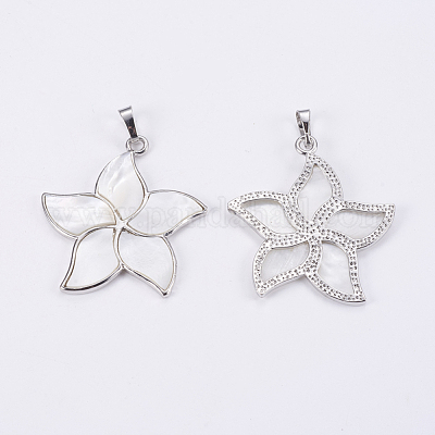 Подвески из натурального белого жемчуга SSHEL-L008-24B-1