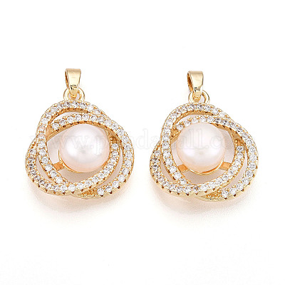 Подвески-розы из натурального пресноводного жемчуга PEAR-N020-07M-1