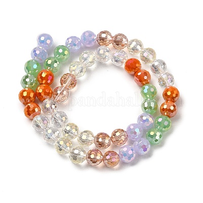 Стеклянные бусины с гальваническим покрытием  EGLA-D300-06-8mm-07-1