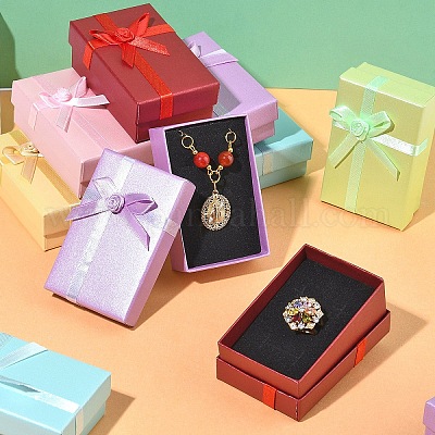 6 шт. картонные бумажные коробки для набора украшений AJEW-YW0001-35C-1