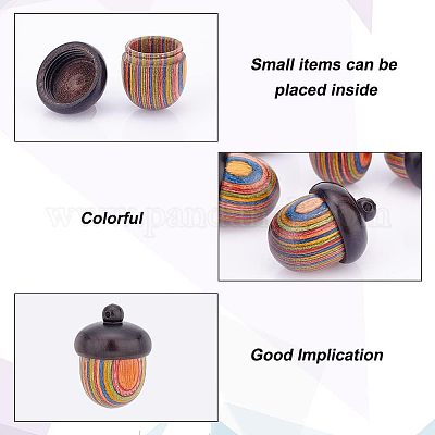 Окрашенные распылением деревянные подвески для ювелирных изделий из желудя FIND-WH0143-46-1